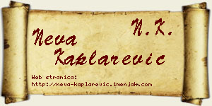 Neva Kaplarević vizit kartica